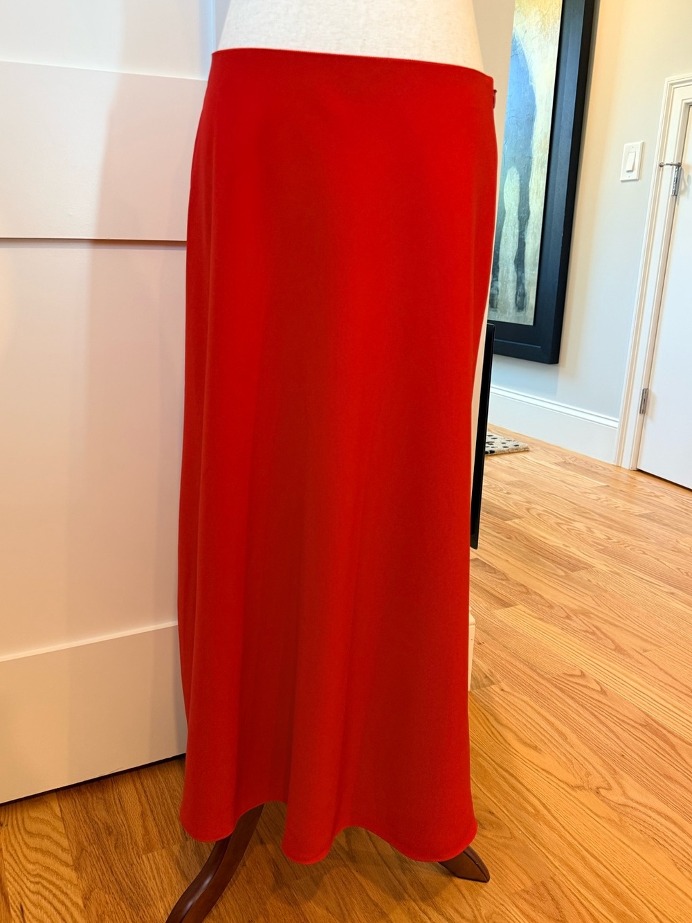 MM Lafleur Red Maxi Skirt - Sleek Bias Cut